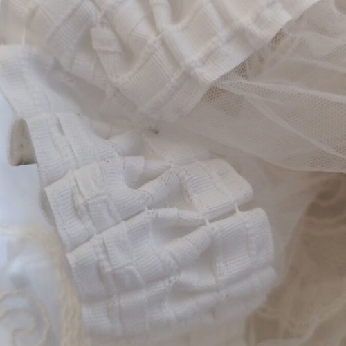 Acrylic Tulle Curtain used, white sugar color with embroidered floral glitter