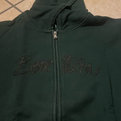 Benetton cotton sweatshirt like new, green, size S