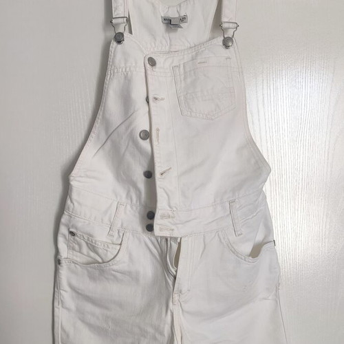Summer white denim salopette Mango size S like new