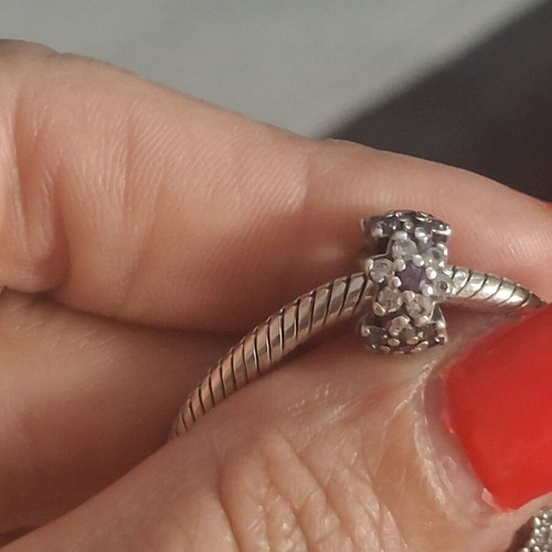 Pandora charm divider with purple and clear cubic zirconia, like new