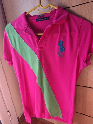 Ralph Lauren γυναικεία μπλούζα σαν καινούργιο, ροζ και πράσινο, μέγεθος M