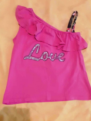 One-Shoulder Girls' Top EBITA fuchsia like new, size 12 years