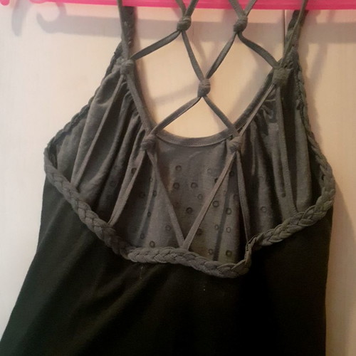 Stradivarius women's top with open mesh back, size Small