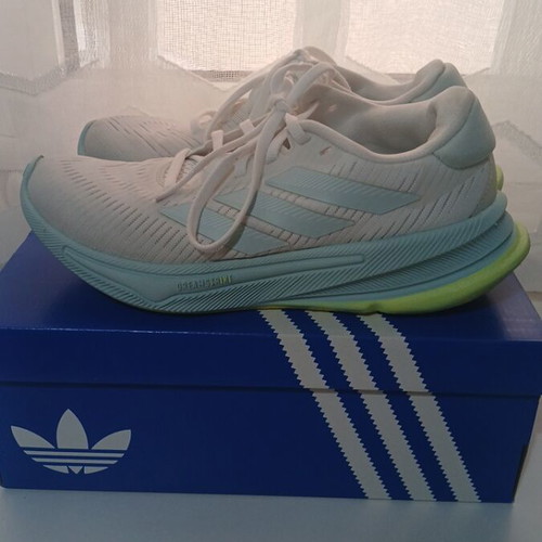 Adidas women's athletic shoes used, size 36, white and turquoise