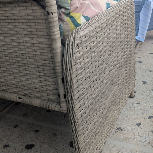 Veranda sofa new, three-seater with cushions