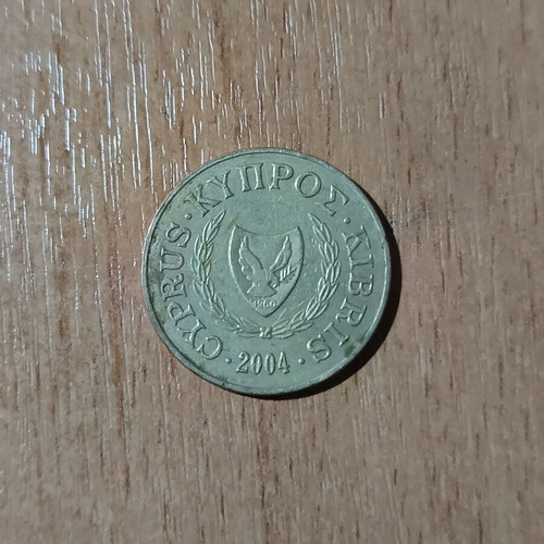 10 Cyprus Cents collectible coin 2004, Cypro-Archaic vessel design