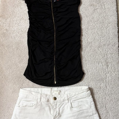White denim shorts H&M size 36 like new, elastic fabric