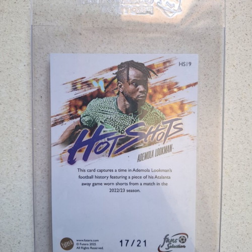 Futera 2025 Ademola Lookman HotShots Memorabilia 17/21 New