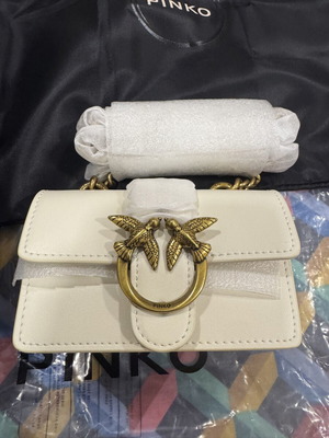 Pinko Love Mini Icon Simply Cl shoulder bag, ivory