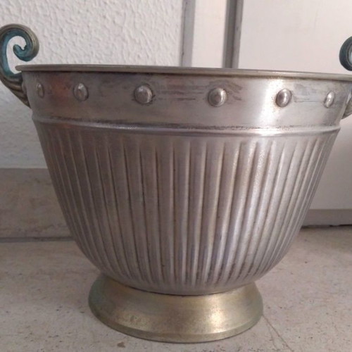 Vintage Indian Metal Planters / Pots