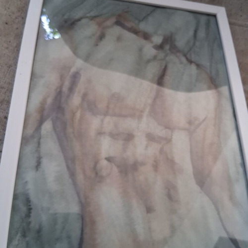 Painting "Γυμνο" framed 20×30cm, like new, signed