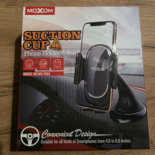 Suction cup phone holder for smartphones up to 6 inches