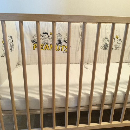 IKEA baby cot with mattress and bedding