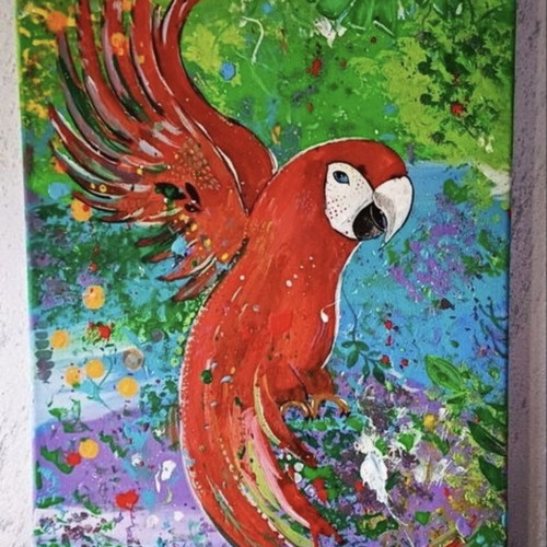 Painted painting like new, 40/30 cm