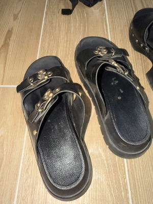 Luigi slippers size 41 used, black, high double sole