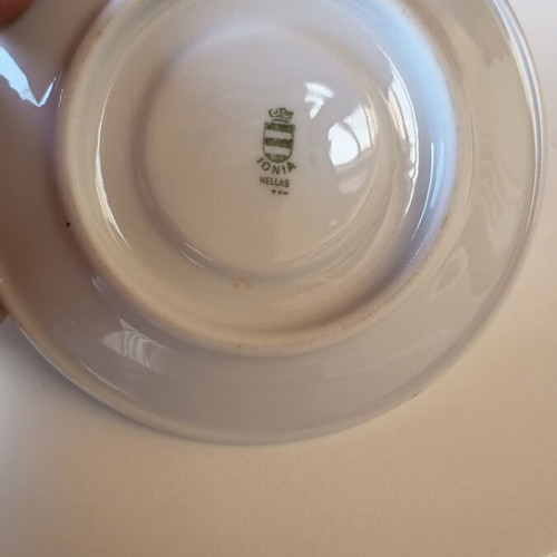Espresso cup PASOK porcelain Ionia like new with saucer
