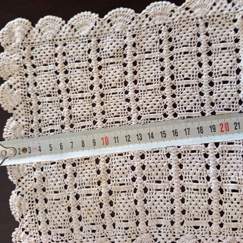 Set of 5 vintage crocheted napkins used, handmade and lace