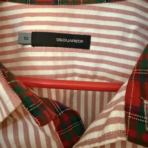Dsquared2 Striped Shirt Size 52 Like New, Red White Long Sleeve