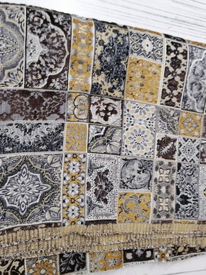 Fabric scrap new, woolen, patterned