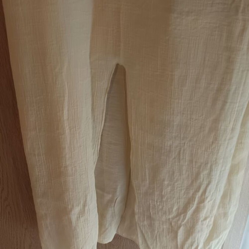 Beige long kaftan with knitted straps like new Shein