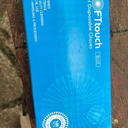 Vinyl disposable gloves pack blue size L new