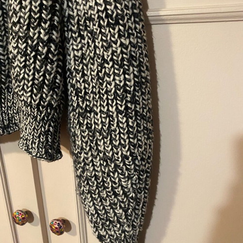 Women's black and white pullover with high collar like new