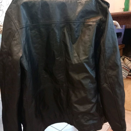 Leather jacket used, black, size XXL