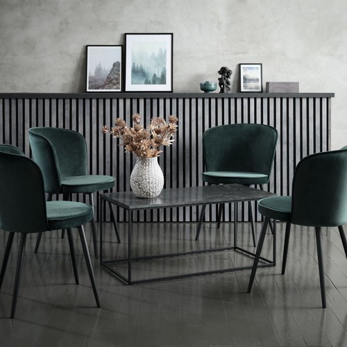 Dining chairs new velvet dark green