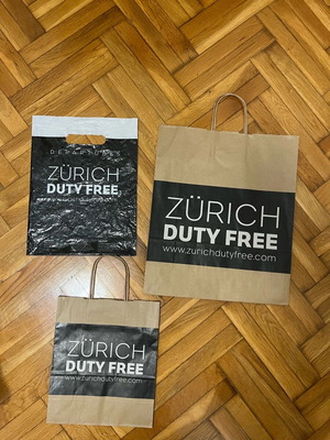 Zurich Duty Free bags 2 paper and 1 plastic new