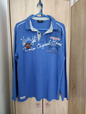 Behype men's long-sleeve polo shirt XL blue like new