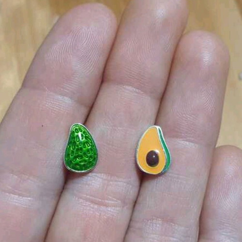 Stud earrings new, pack of 3 pairs with leaf and avocado design