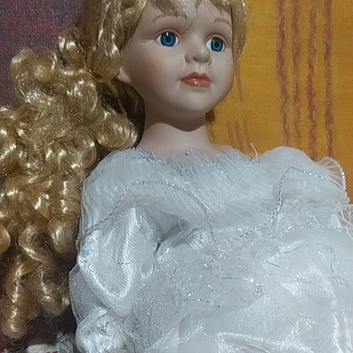 Vintage porcelain doll, decorative