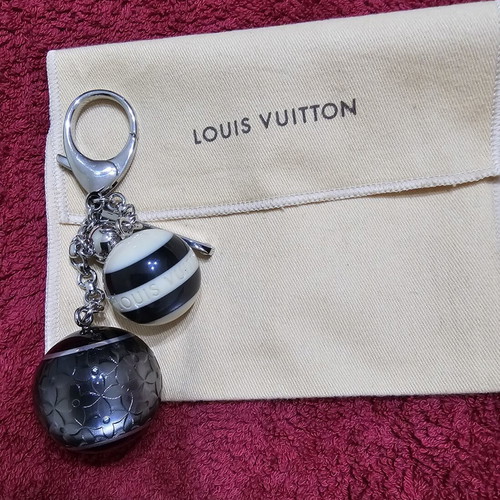 Louis Vuitton Mini Lin Croisette Keychain black and silver