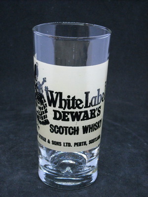 Vintage διαφημιστικό γυάλινο ποτήρι White Label DEWAR'S μεταχειρισμένο