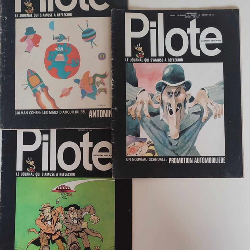 Pilote magazines used, set of 3 issues 1972, French