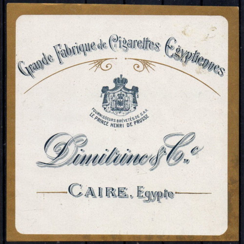 Dimitrino cigarette poster Cairo 1910 like new 14x14cm