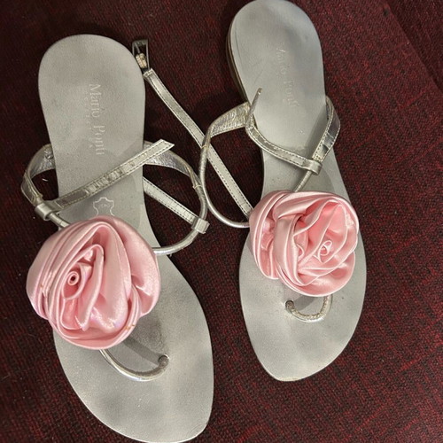 Branded sandals size 37 like new, white and pink