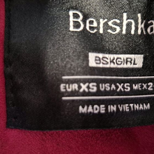 Biker jacket vegan suede Bershka red like new XS