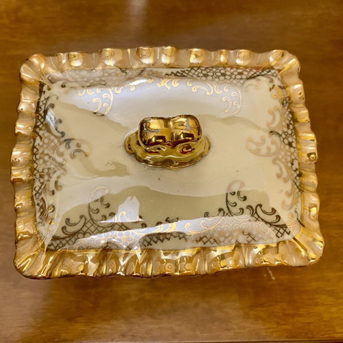 Vintage Japanese Jewelry Box 24k Gold from Greek Royal Palaces mint condition