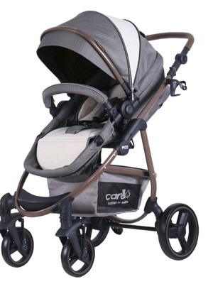 Καρότσι Carello μεταχειρισμένο με καρεκλάκι αυτοκινήτου και αξεσουάρ