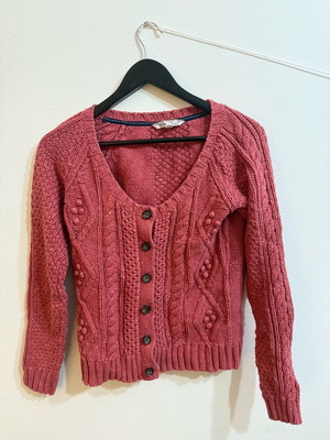 FatFace wool cardigan used, red and pink, size S