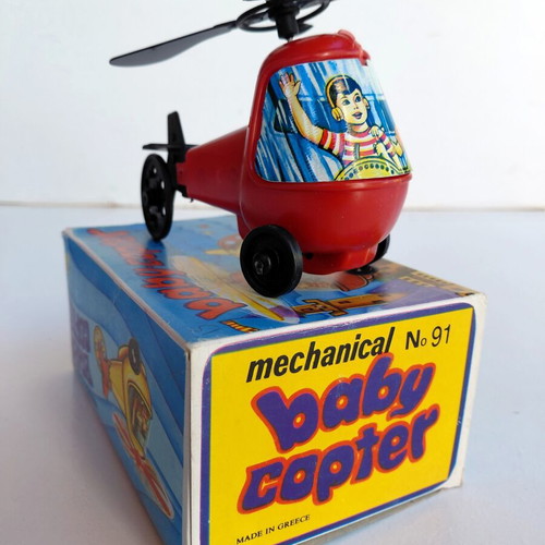 Wind-up Helicopter Toy 1960s Priftis New