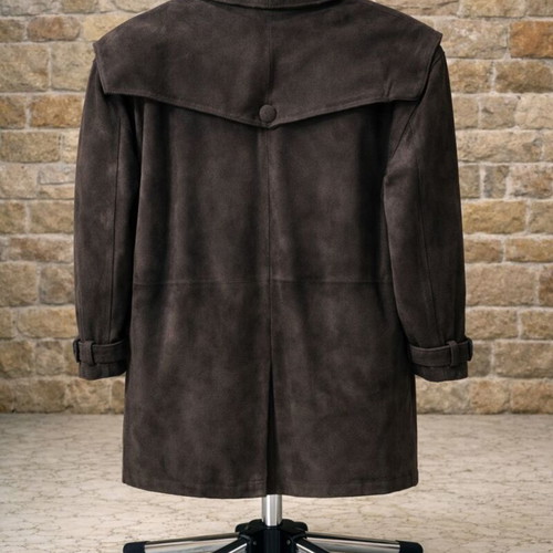Long men's suede trench coat like new, brown, XXL