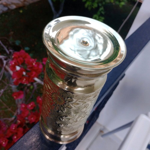 Brass ornate vase like new