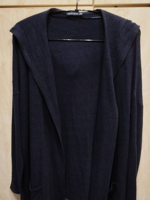 Bershka Navy Blue Knitted Hoodie Cardigan Jacket Size M Like New