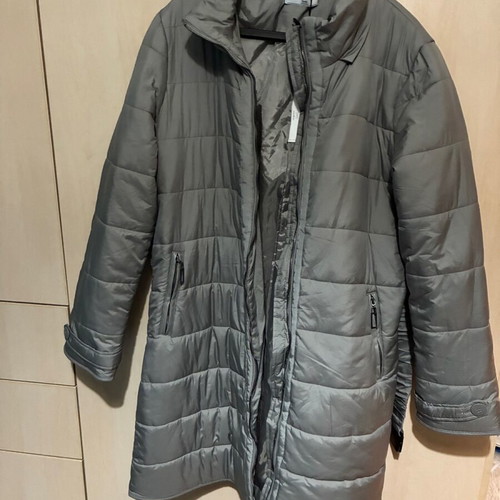 Magnetic Couture Long Jacket New With Detachable Hood And Belt Gray Silver