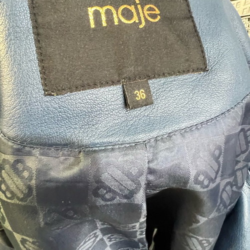Maje leather jacket blue, like new, size S