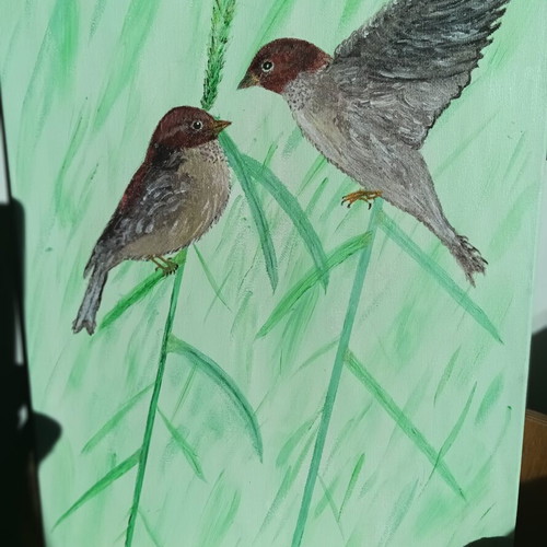 Painting Birds acrylic, new