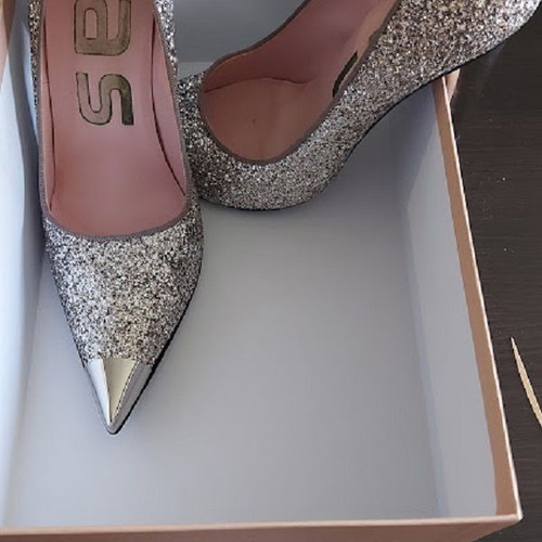 Ras Argento Glitter women's pumps No38 new, silver-gold