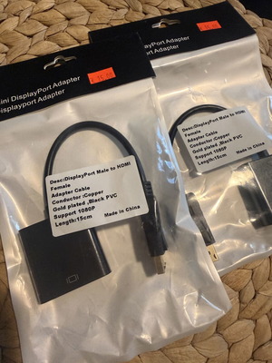 DisplayPort to HDMI adapter new, 15 cm cable, Full HD 1080p